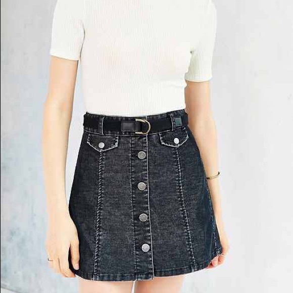 BDG SADIE denim skirt with button- front small - Picture 2 of 11